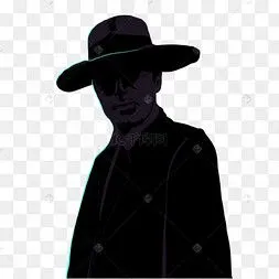 下载 png下载ai神秘黑衣人背影戴帽子下载 png下载psd戴帽子的绅士免