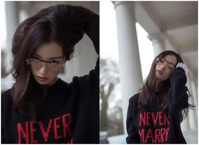 倪妮戴金丝眼镜出镜,又一组眼镜杀的图_眼睛_西装_颜色