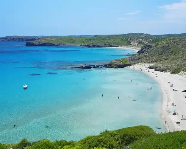 沙滩,蔚蓝的大海,登山步行,西班牙梅诺卡 壁纸 - 1280x1024