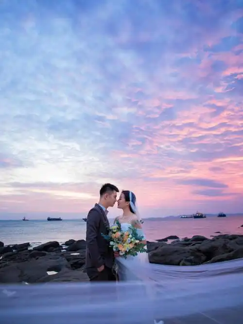 仙女的梦幻海景婚纱照满目皆浪漫