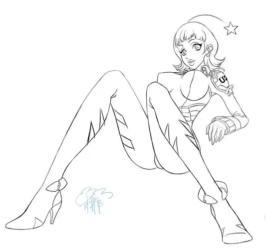 【御姐线稿】再发一张御姐~~线稿御姐向动漫线稿图 - 梦想画布-绘