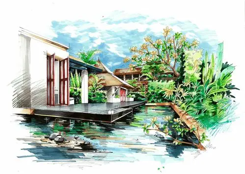 大学期间手绘作品|空间|景观设计|william0369 - 原创作品 - 站酷