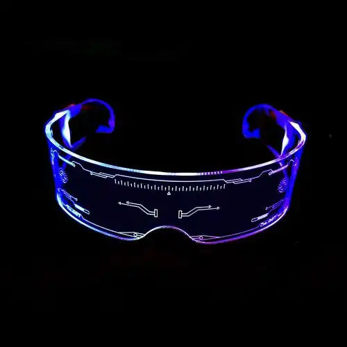 led全彩发光眼镜未来科技感酒吧蹦迪神器ins网红抖音炫酷闪光墨镜