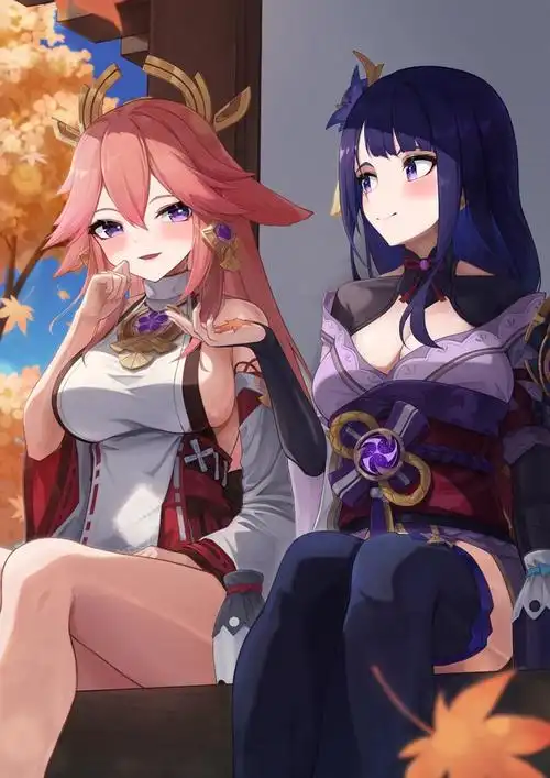 雷电将军八重神子被淦出水图