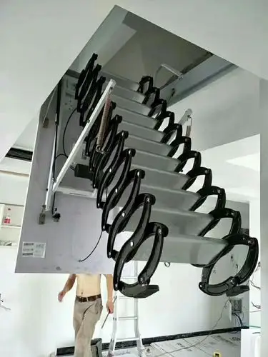 铝镁合金电动遥控伸缩楼梯