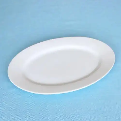 陶瓷定制批发 纯白瓷椭圆形西餐盘子 酒店餐具 高温 陶瓷盘 鱼盘