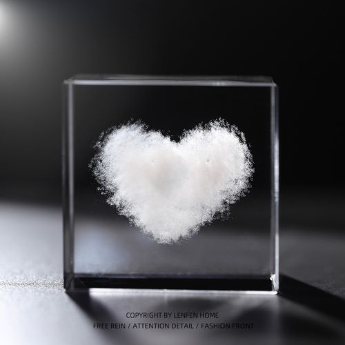 ins创意心形白云摆件云立方水晶云朵办公桌面送男女朋友生日礼物