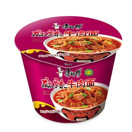 康师傅 麻辣牛肉面 105g*12桶 方便面泡面桶面_卓尔购