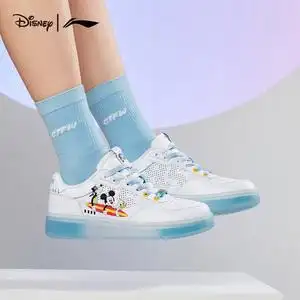 迪士尼|李宁联名系列休闲鞋女休闲板鞋女士经典小白鞋低帮运动鞋