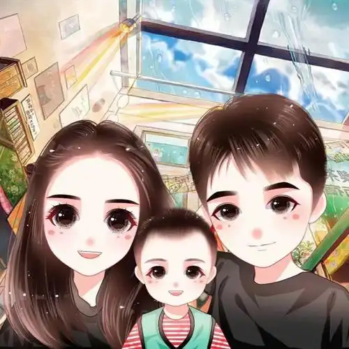 卡通一家三口图片大全一家三口卡通动漫微信头像