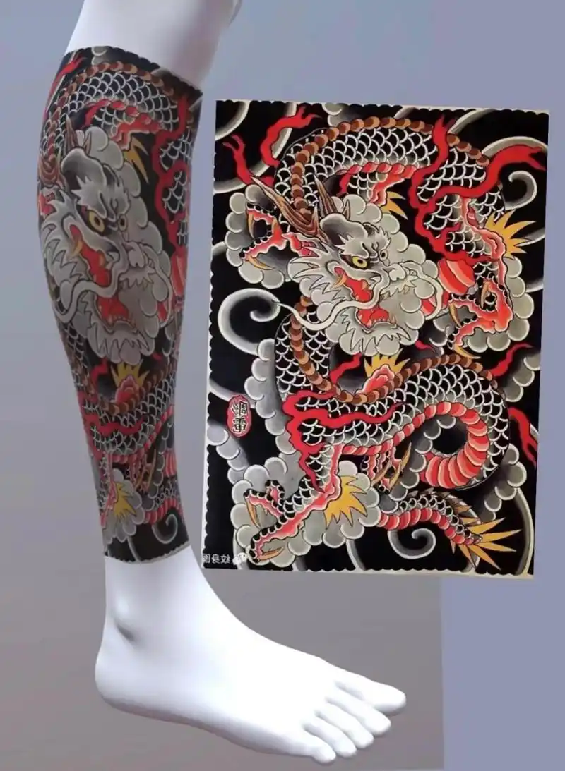 包小腿纹身手稿 老传统包小腿纹身手稿