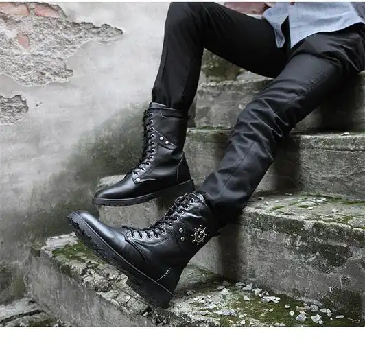 长筒靴男冬靴男款马靴长靴男秋冬季高筒马丁靴男士长靴子皮靴高帮男鞋