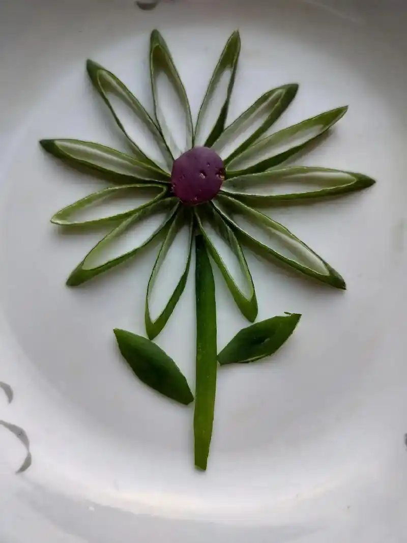 蔬菜摆盘简单做法 ,废物利用,葱叶做的蔬菜拼盘,好不好看你们 - 抖音