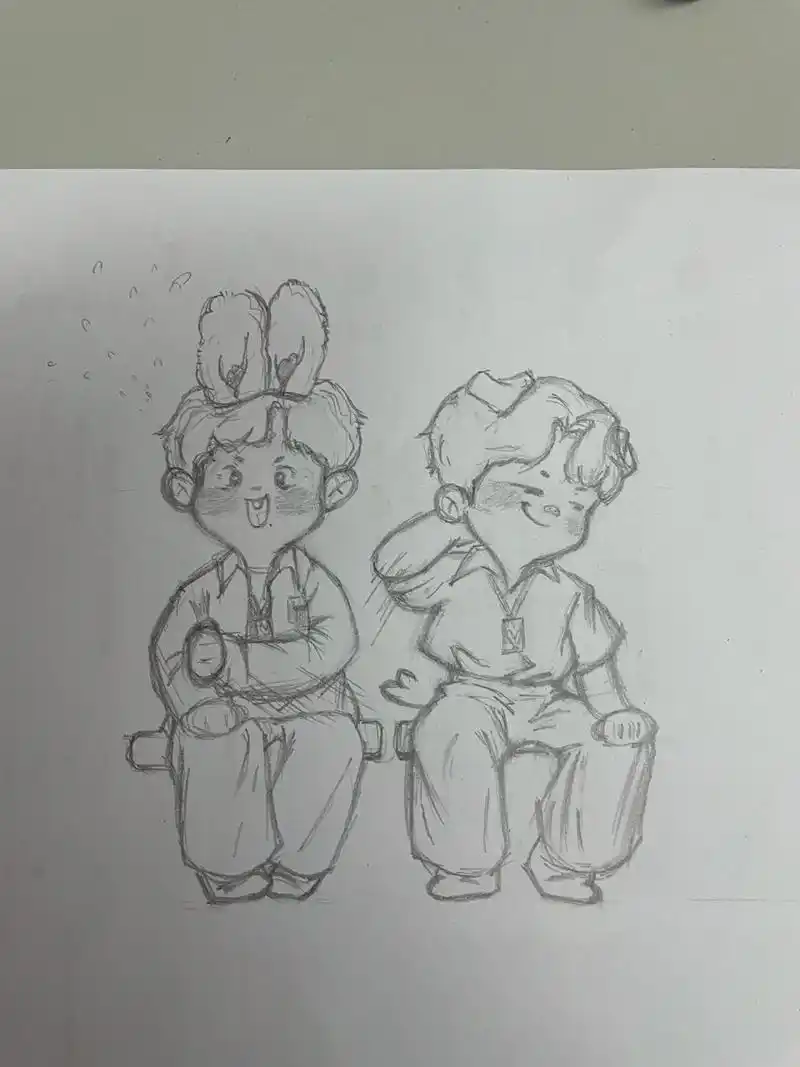 临摹/肖战王一博简笔画 弟弟的奶膘可真难画～ cr :中等屁