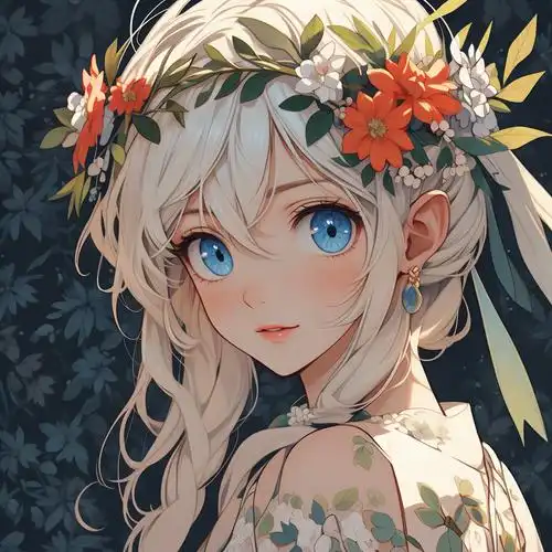 金发蓝眼女生动漫头像💖