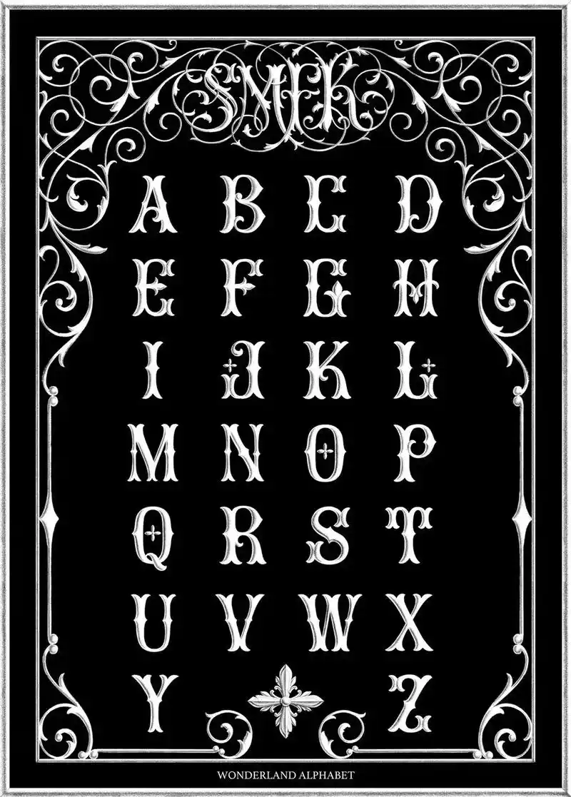 原创巴洛克字母表 情书方巾 爆米花95.  - 抖音