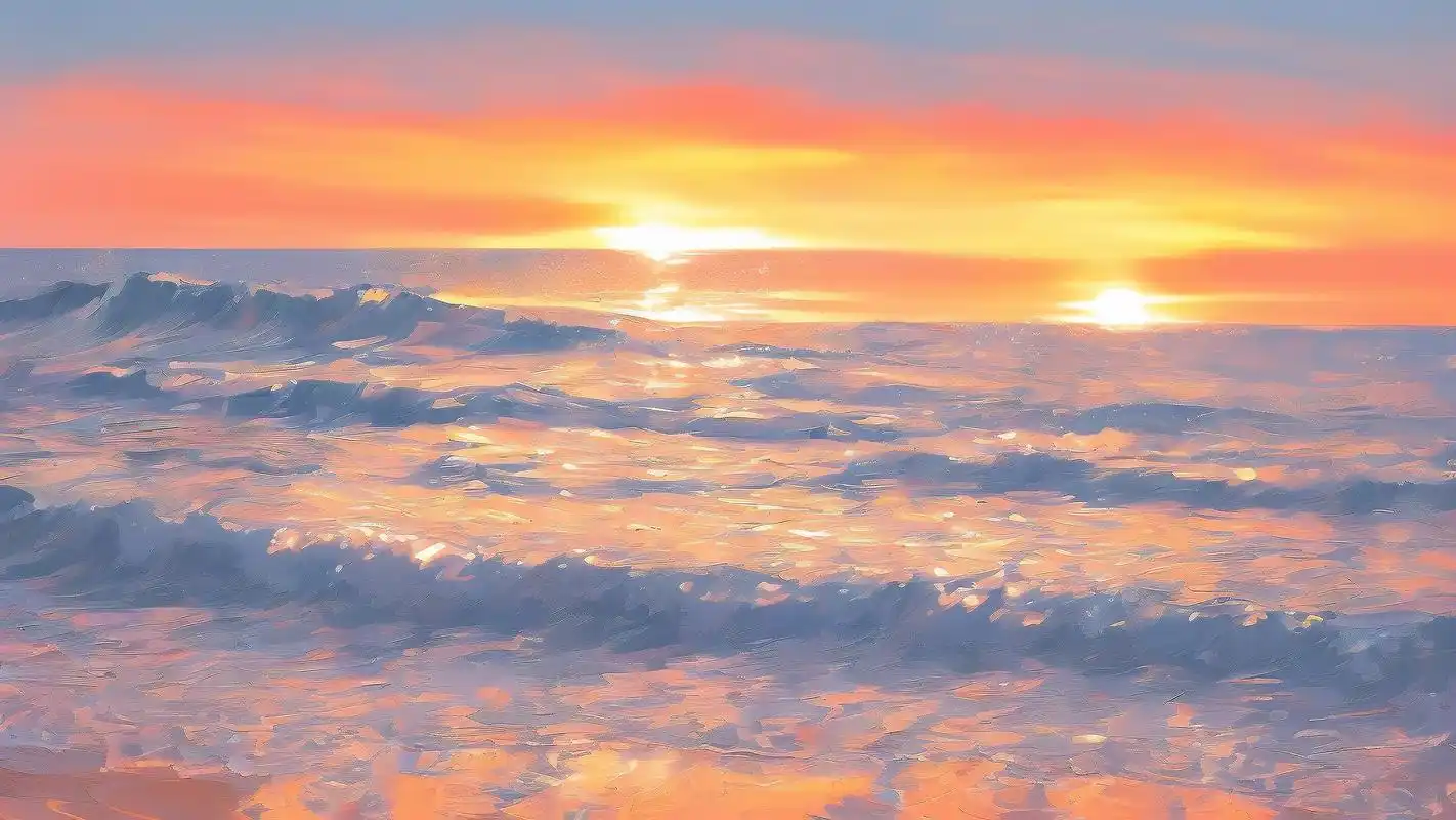 9316:9海边绚烂晚霞背景98