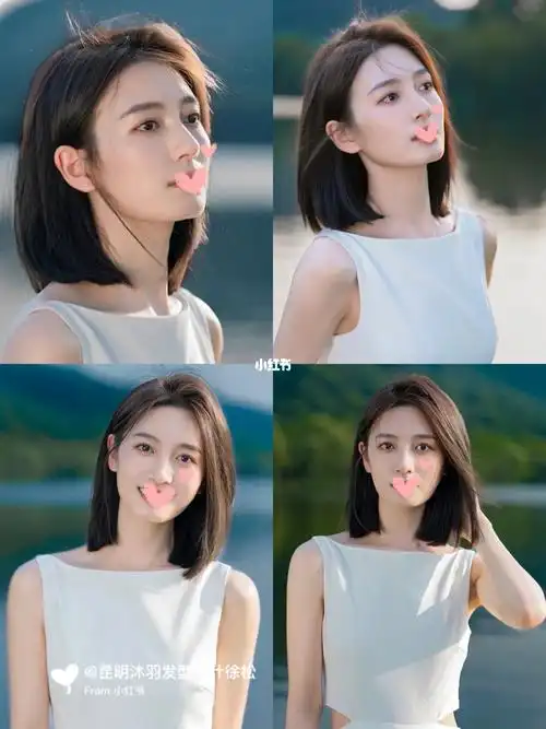 发型的长度,是选择齐肩还是锁骨,这款锁骨发不仅显的发量多,而且在