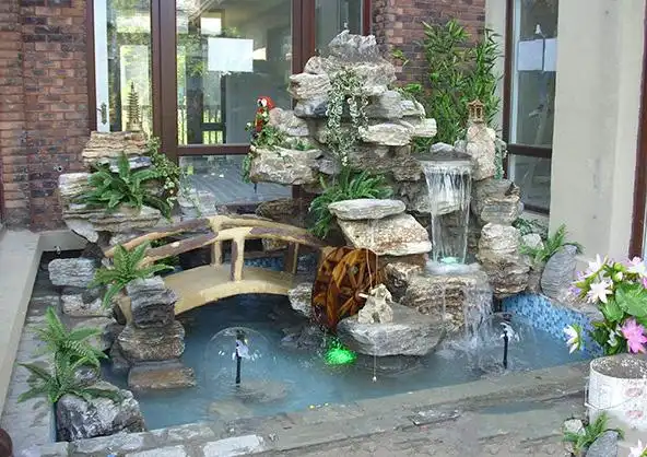 室内鱼池假山设计图大全