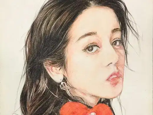迪丽热巴彩铅手绘.