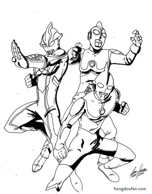 哥斯拉,填色,填色图片,奥特之父,奥特战士,奥特曼,奥特曼简笔画