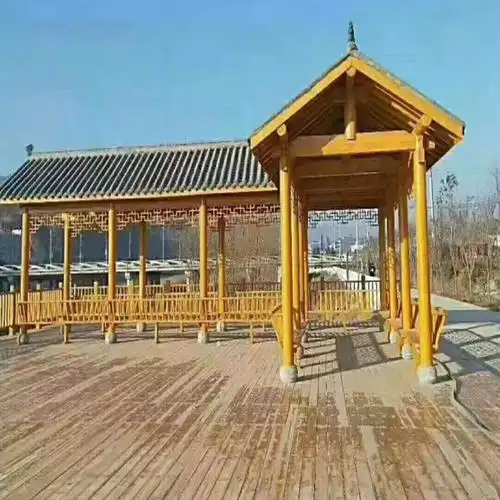 景观钢结构廊架制作专业厂家-2021年仿古长廊-八角凉亭厂家定制找达富