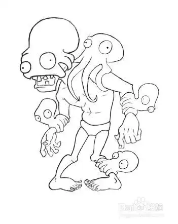植物大战僵尸里面的所有巨人僵尸简笔画