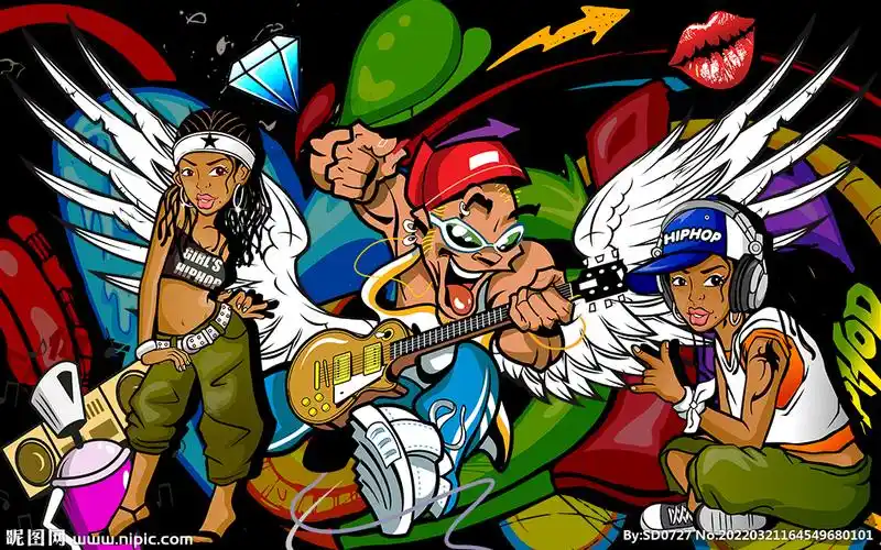 rgb100元(cny)×关 键 词:摇滚音乐 摇滚 手绘卡通人物 涂鸦墙