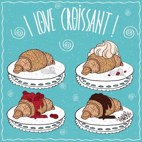 卡通牛角面包矢量插画平面广告素材免费下载(图片编号:8792783)-六图