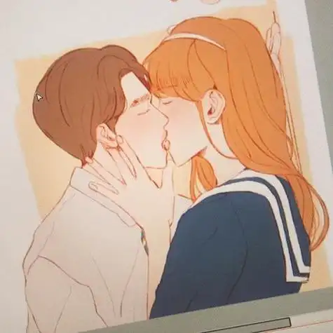 男生女生霸气亲吻头像,男女生亲嘴情侣头像