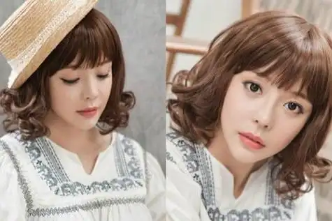 30岁女性做齐脖梨花烫发型设计 减龄且显脸小的女生中短造型