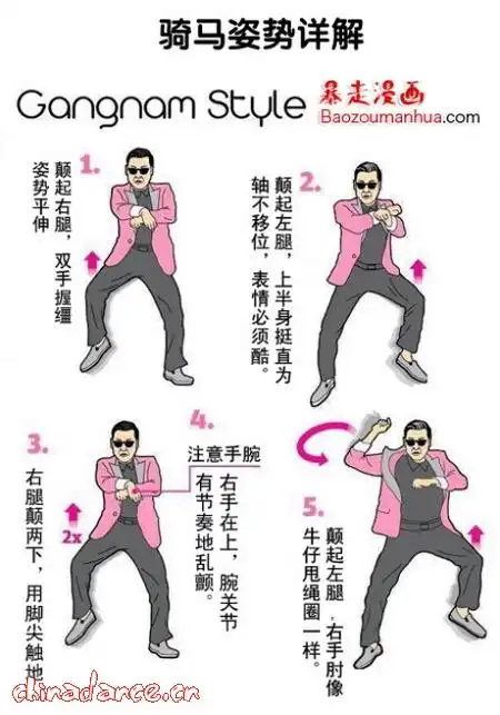 鸟叔江南style骑马舞分解教学图解