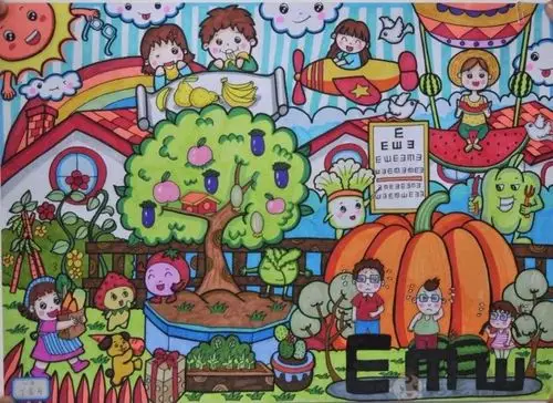 爱护眼睛预防近视绘画作品图片