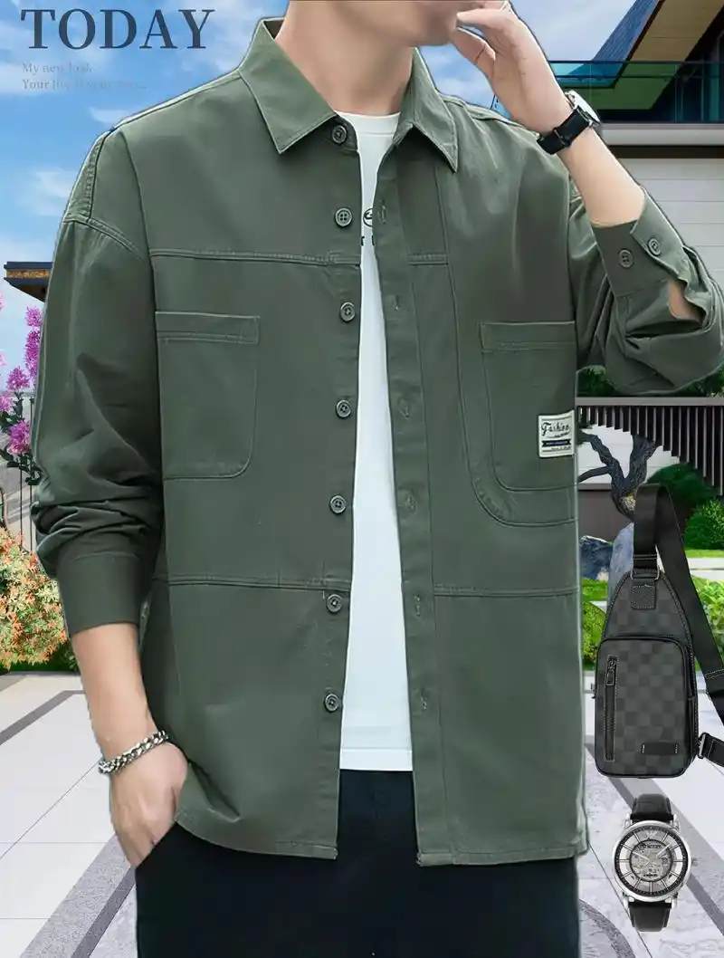 潮流百搭!工装衬衫男