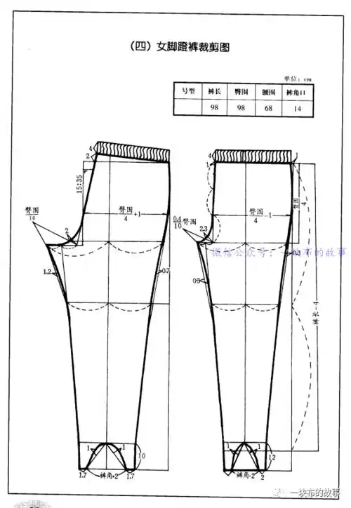 实用男女裤子裁剪图