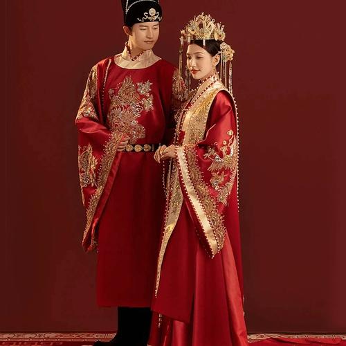 汉服明制婚服新款中式嫁衣情侣套装嫁衣婚纱秀禾服敬酒服古典礼服