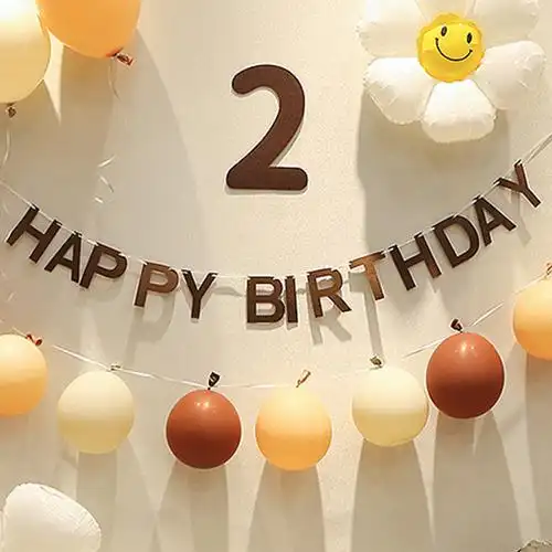 韩国ins宝宝一周岁生日布置兔宝宝气球套装派对背景墙场景装饰品