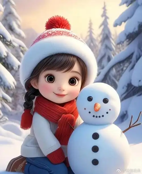 冬雪萌娃小姐妹可爱头像