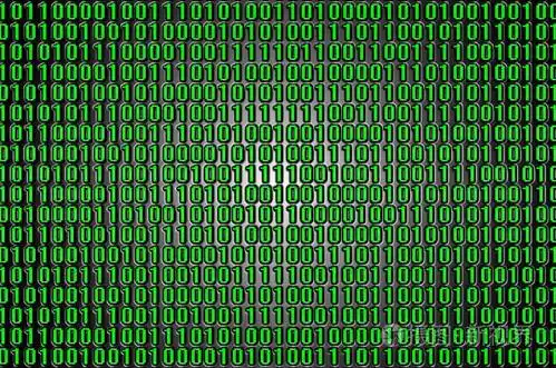 由黑色背景上的一组绿色数字组成的二进制代码的图像