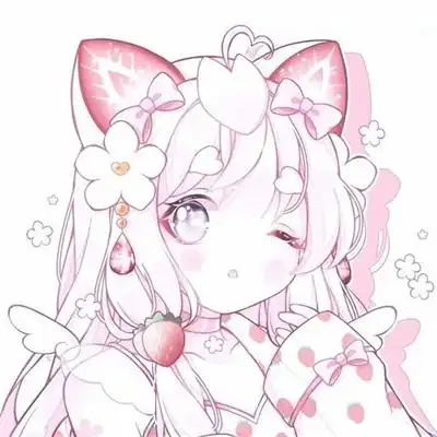 高清好看的可爱女头粉色系二次元图片_女生动漫头像_头像屋