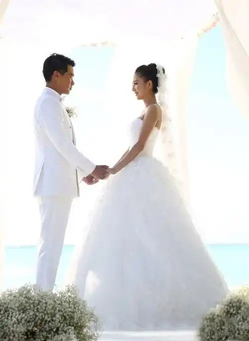 佟丽娅与陈思成结婚照