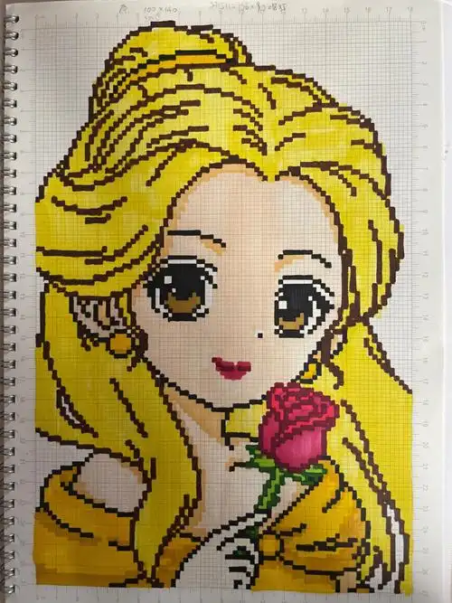 032像素画贝儿公主临摹