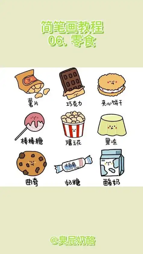 零食简笔画幼儿