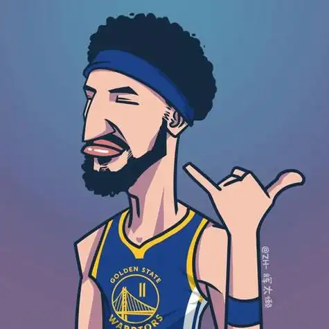 插画nba克莱汤普森金州勇士队头像