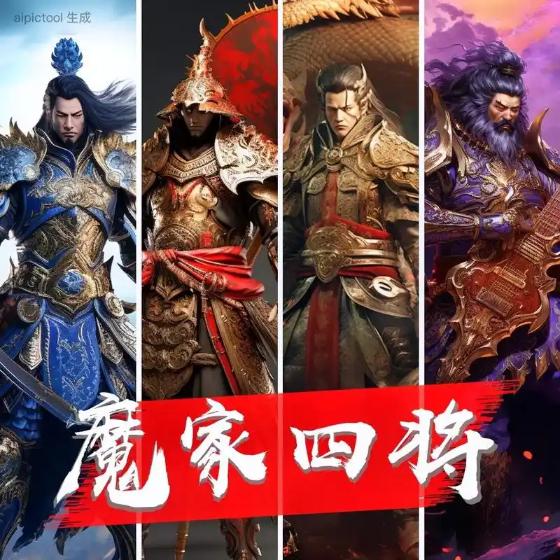 魔家四将 | ai绘画新风格尝试.葭萌关魔家四将到了,老大南 - 抖音