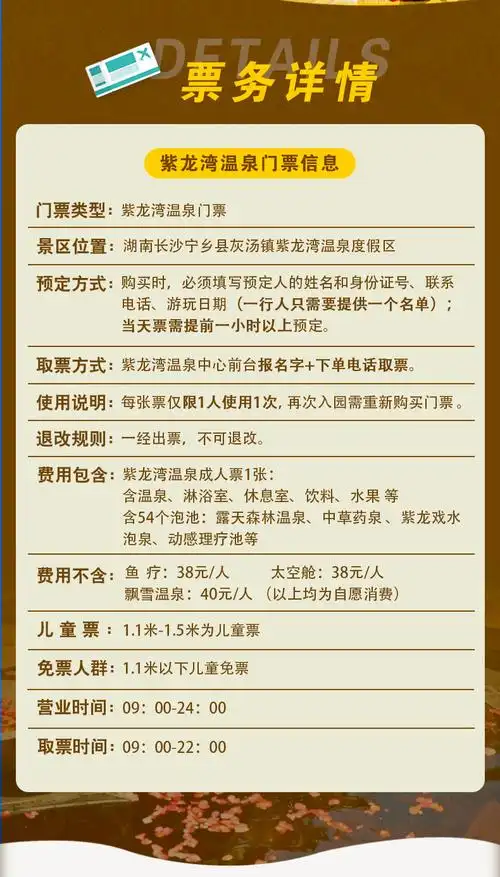 闪电出票长沙宁乡灰汤紫龙湾温泉门票5a级度假村54种室内外不同功效泡