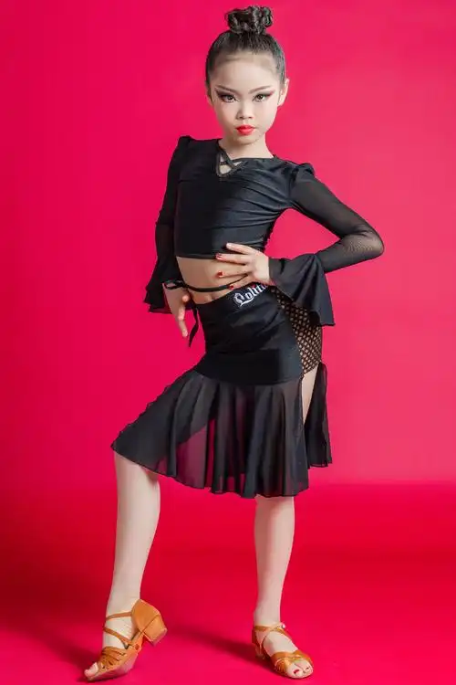 洛利塔专业拉丁拉丁舞舞蹈儿童舞裙春夏女童练功儿童演出服