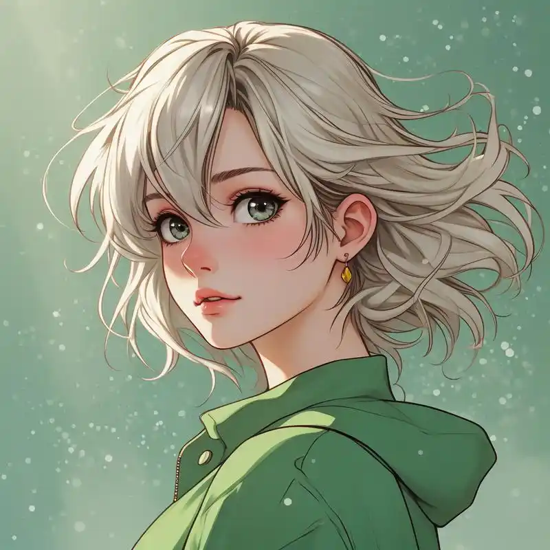 78白发美少女,漫画风头像78