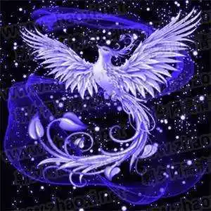 烟雾缭绕直立蓝色凤凰可以搭配png人物头像样板