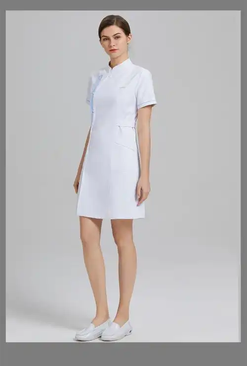 缔曼格护士服春夏季女高端医护服连体装医院口腔美容院可定制长袖款米